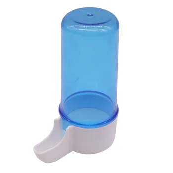 

10 pcs Parrot Food Box Automatic Feeder Drinking Fountain 4.5CM In Width Aand 10CM In Height Blue Plastic Bird Supplies