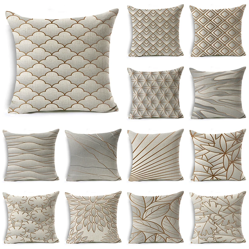 

WZH Gradient texture Cushion Cover 45x45cm Linen Decorative Pillow Cover Sofa Bed Pillow Case
