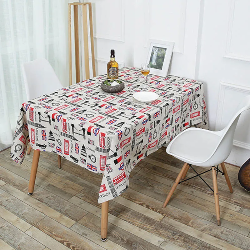 British Falg Rectangular Linen TableCloth Dinning Kithcen Table Cloth