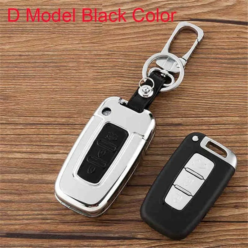 Кожаный автостайлинг ключ крышка для Kia Rio Sportage Sportage R K2 K3 K4 K5 Cerato SORENTO вечерние платья авто аксессуары - Название цвета: D Model black