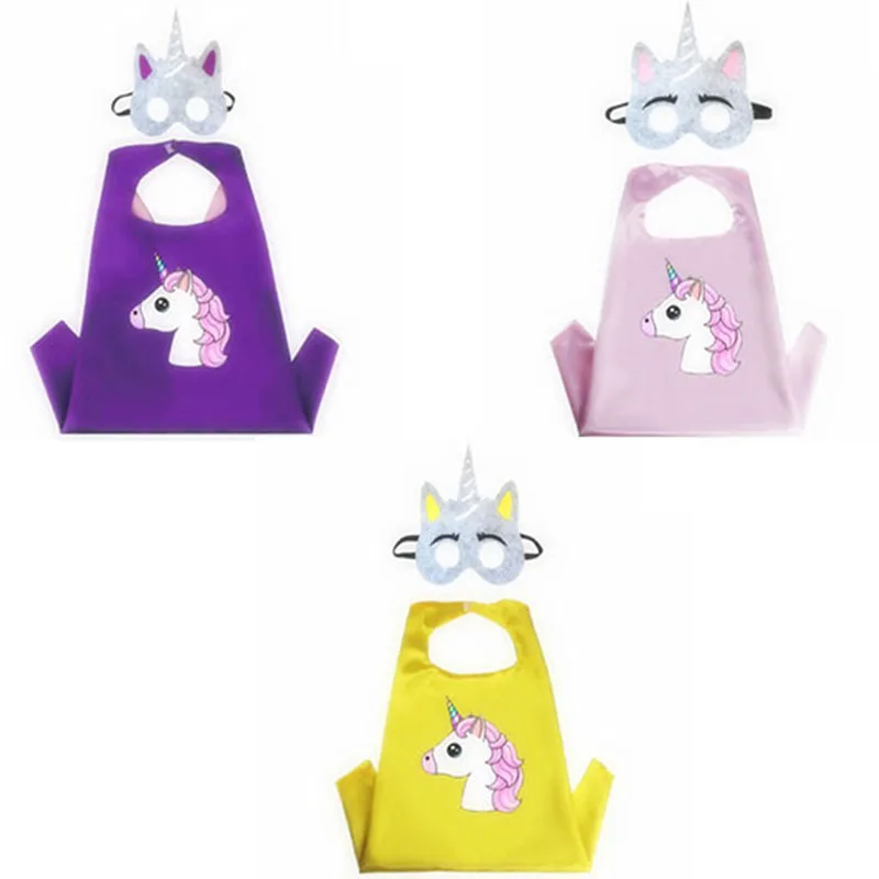 

Unicorn Robe Cloak Capes with Mask Children Cosplay Costume Children Cartoon Capes Kid Birthday Party Halloween Supplies
