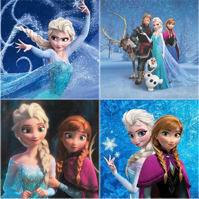 5d Diy Diamond Painting Cross Stitch Frozen Snow Embroidery cartoon Crystal square Pictures diamond painting | Дом и сад