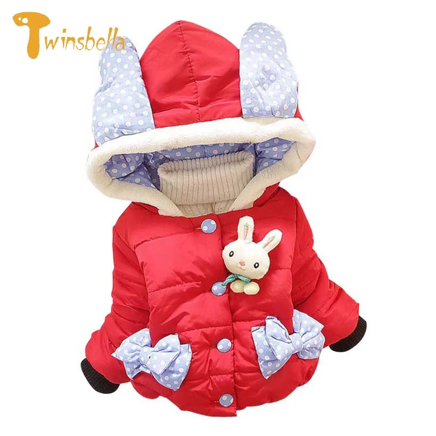 TWINSBELLA 아기 여자 겨울 재킷 2017 아이 두껍게 플러스 벨벳 패딩 재킷 한국어 코트 어린이 후드 재킷