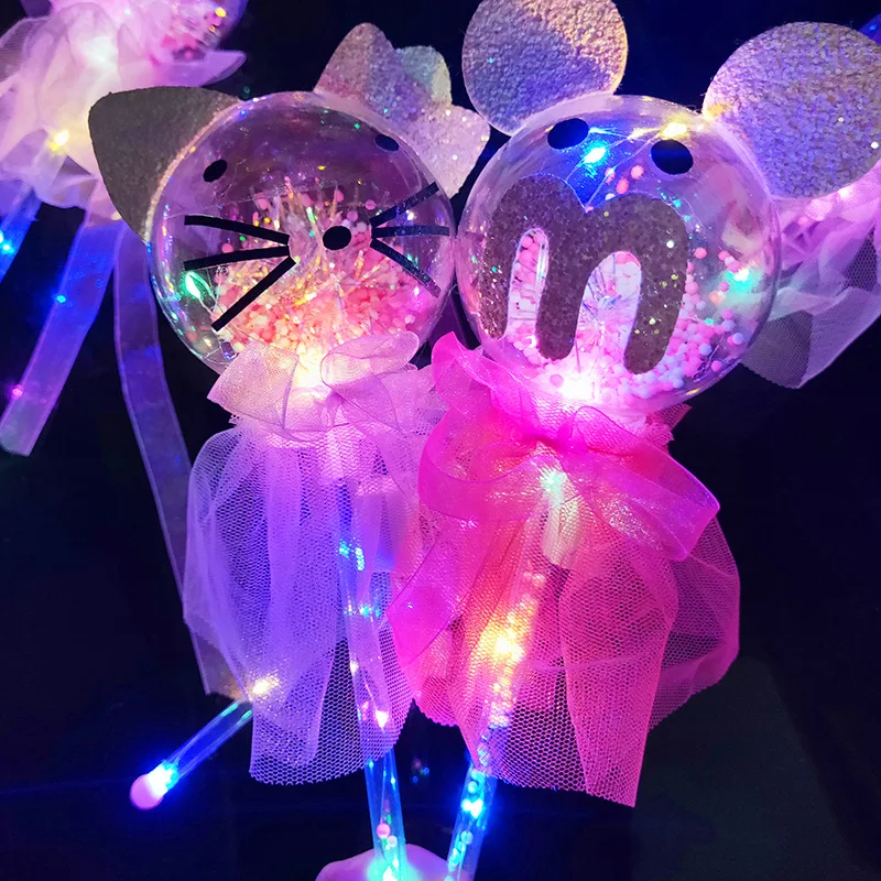 

Magic Concert Flash Stick LED Toys Star Ball Fairy Stick,Colorful Cartoon Wave Ball Flash Wand Children Toys Party Light Sticks