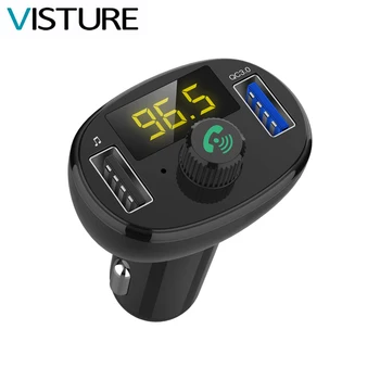 

Car Mp3 player Mobile Phone Call Handsfree Dual USB Fast Charger Bluetooth 4.2 Fm Transmitter Voltage detection Visture BT23Q