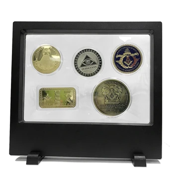 

1set/lot Masonic series album for coins medals Freemason souvenir coins collectibles Masonic Freemason bullion bar coins set
