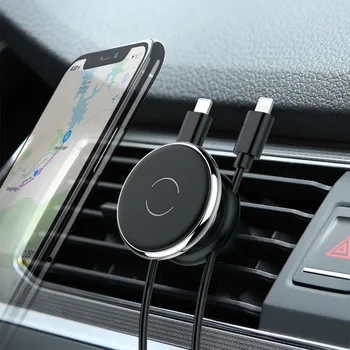 

Magnetic Car Holder For iPhone XS Samsung Mobile Phone Holder Stand GPS Air Vent Mount Car Phone Holder With Cable Clip