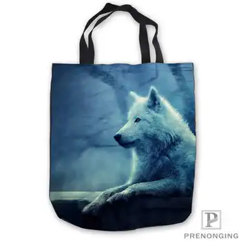 

Custom Canvas wolf-howling ToteBags Hand Bags Shopping Bag Casual Beach HandBags Foldable 180713-03-22.12