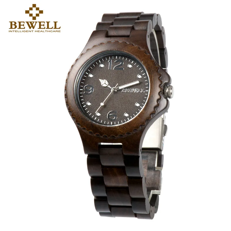 

BEWELL Men & Women's Watch Natural Wood Handmade Wooden Couple Watch Brand Design Classic Style Wood Watch Give Gift 038A