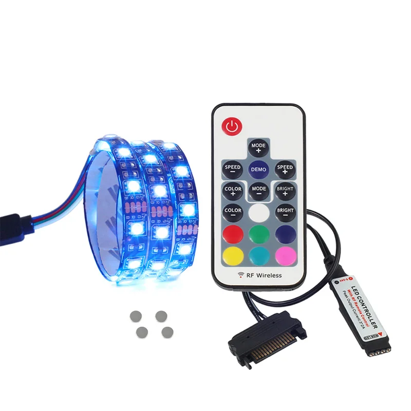 المغناطيسي RGB LED قطاع ضوء طقم كامل ل PC الكمبيوتر حالة SATA امدادات الطاقة واجهة الثابتة بواسطة المغناطيس التحكم عن بعد اللون المغناطيسي RGB LED قطاع ضوء طقم كامل ل PC الكمبيوتر حالة SATA امدادات الطاقة واجهة الثابتة بواسطة المغناطيس التحكم عن بعد اللون