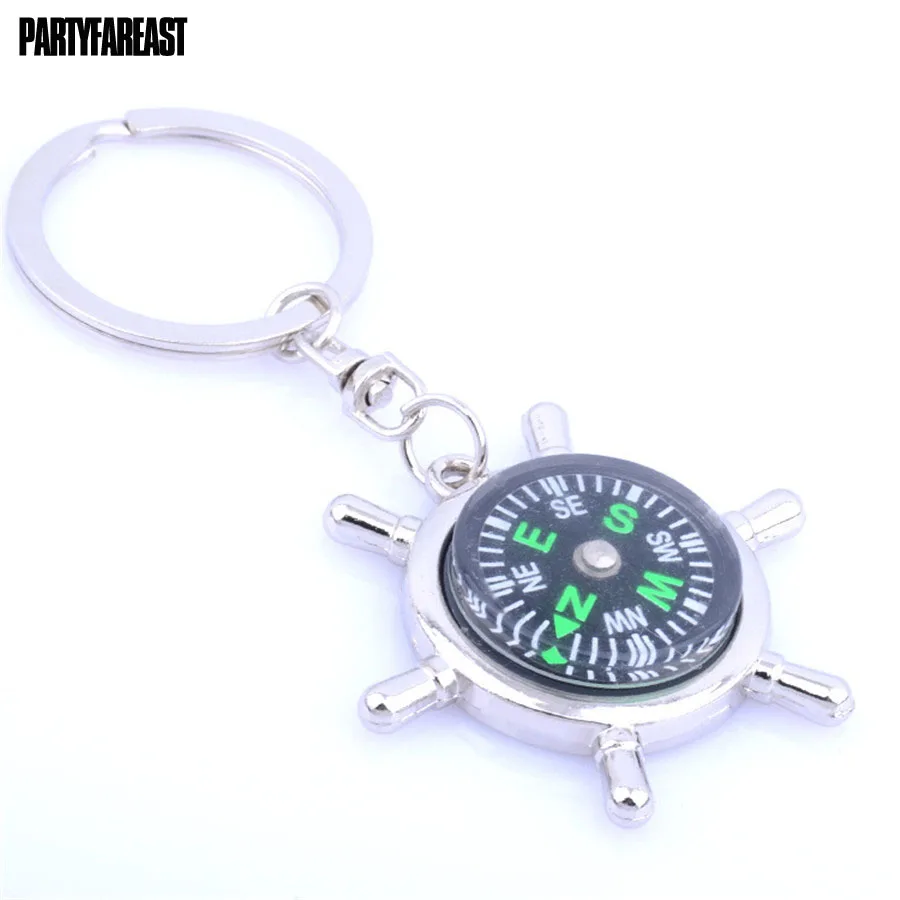 PF Compass Car Keychain Originality Gift For Man Helmsman Key Chains