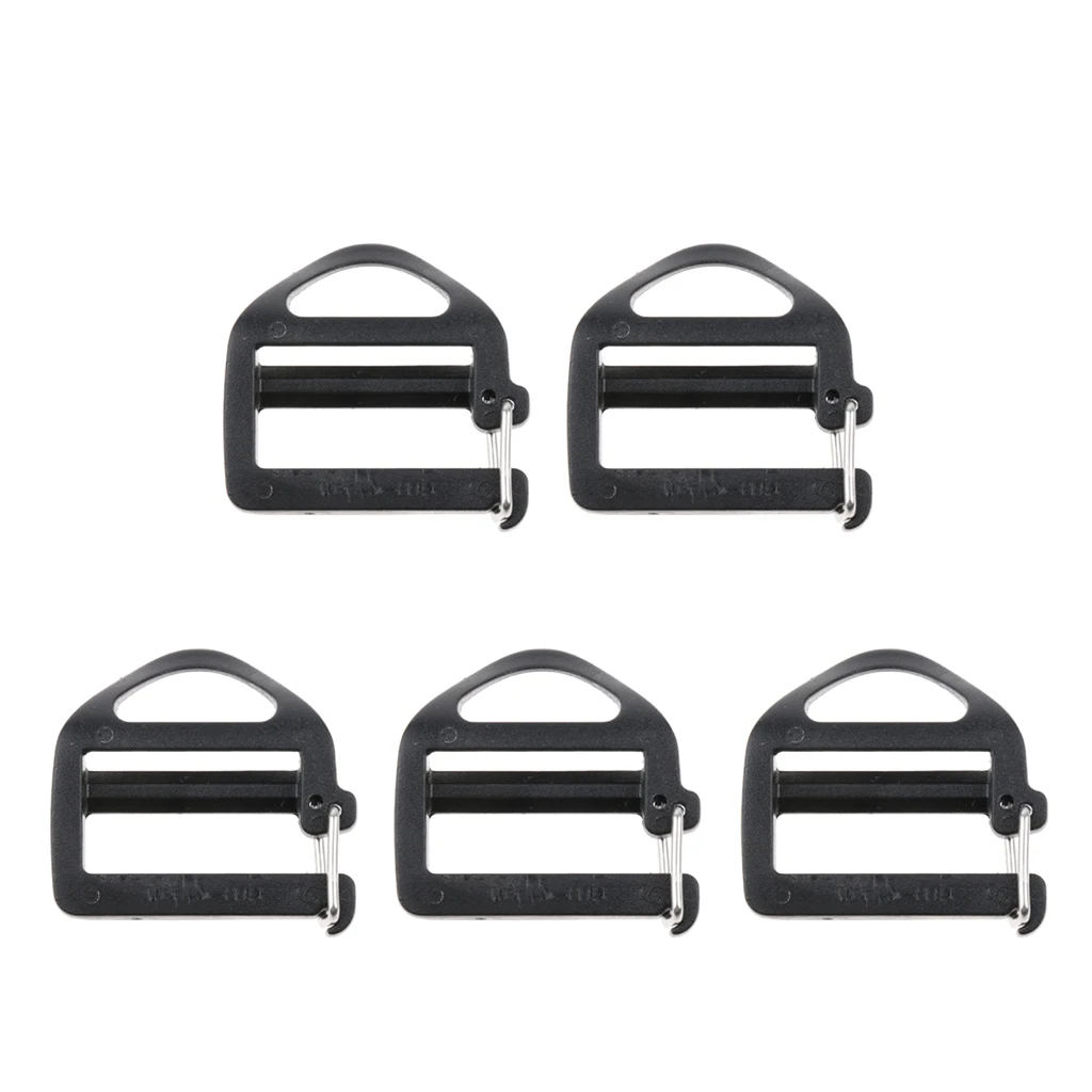 5pcs Plastic Buckles 1 Inch Flat Slider Fasteners for Webbing Strap