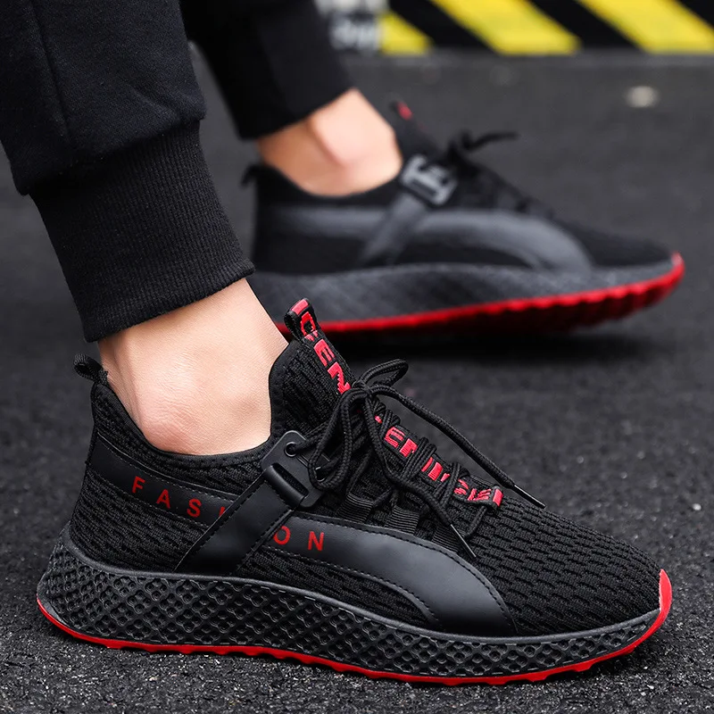 

2019 New Spring Men's Sports Shoes Outdoor Gym Running Shoes Lightweight Comfortable Breathable Mesh Shoes Jogging Men Sneakers