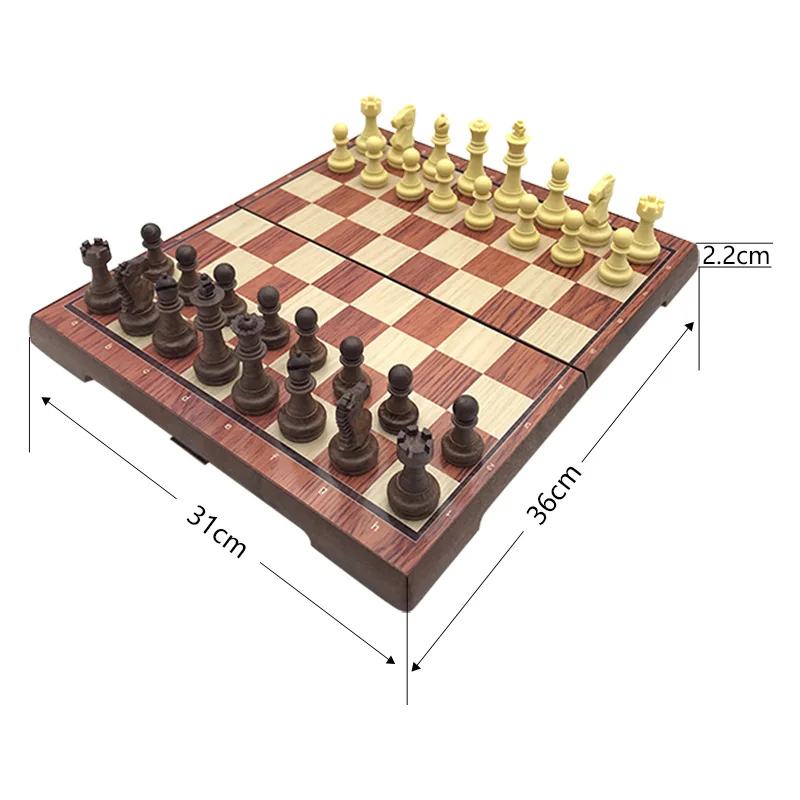 Высококачественный Шахматный набор, игра, складная доска, Международный Магнитный игровой комплект, изысканный пазл, настольная игра, развлекательный подарок Yernea - Цвет: 3520L