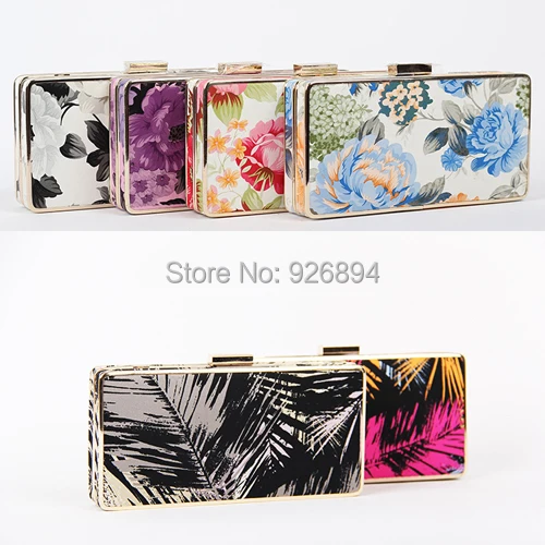 

Luxury fashion casual colorful flower pattern wedding gift women's book clutch evening bag chain shoulder bag messenger bag mini
