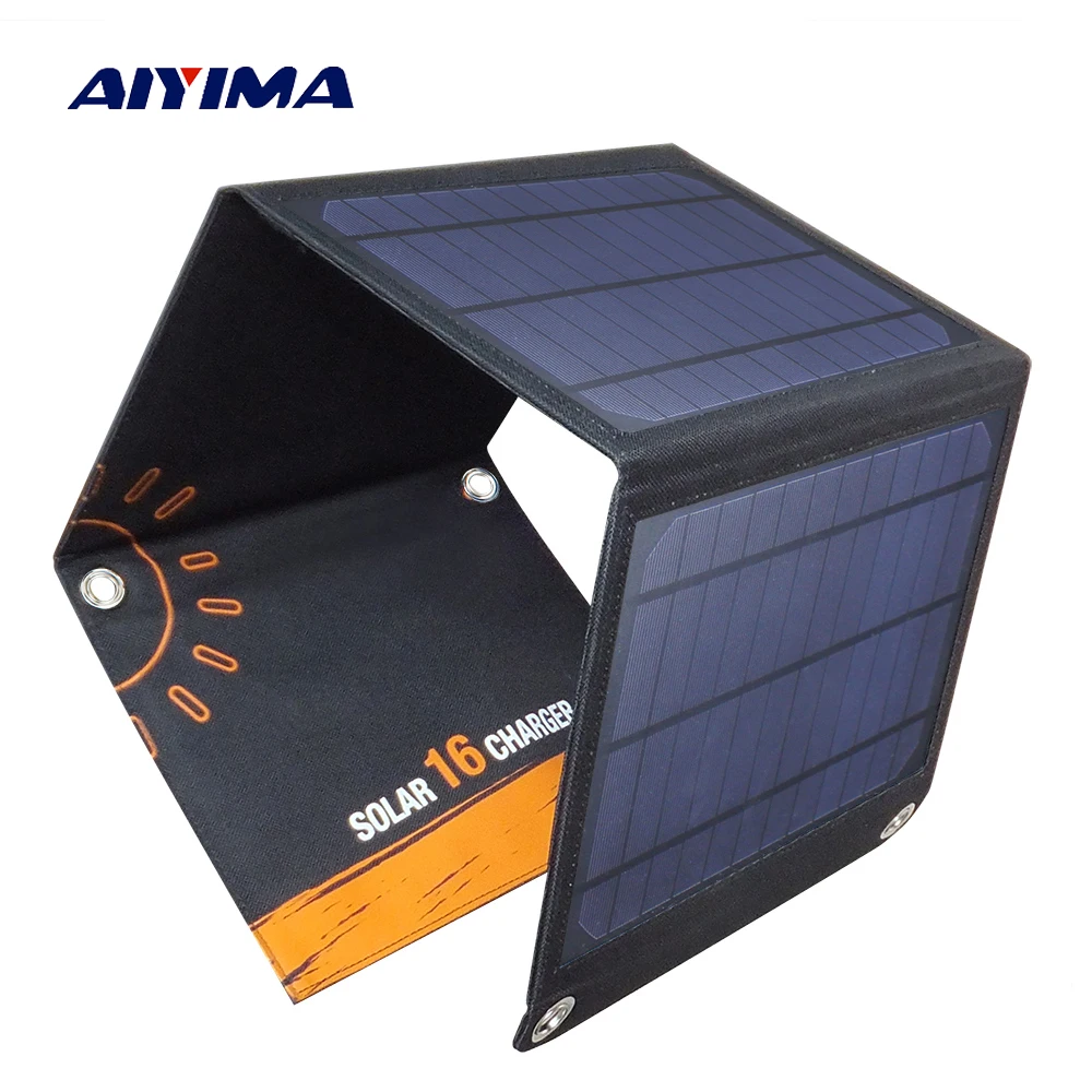 

AIYIMA 16W Solar Panels Portable Folding Foldable Waterproof Solar Panel Charger Power Bank for Phone Battery Charger