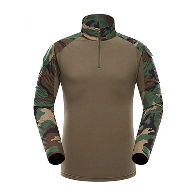 Летняя мужская Мультикам тактическая рубашка камуфляж с длинным рукавом армейские солдатские футболки военные Painball одежда спецодежда