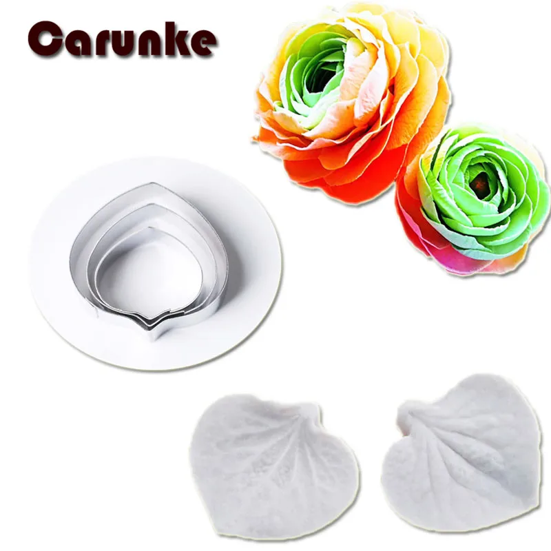 

New RoHydrangea Flower Petal Silicone Veiner & Cutter Fondant Sugarcraft Mould Stainless Steel Cutter Cake Decorating Moulds