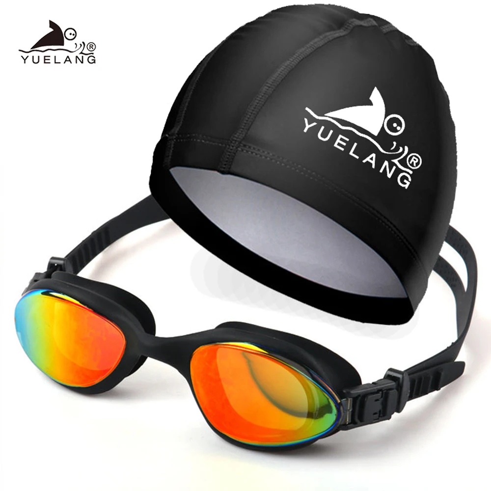 

Profession Swimming goggles set Bathing cap earplugs Waterproof Anti-fog Goggles Adult Professional Swimming Glasses Anti-UV