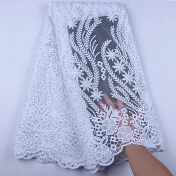 

Milk Silk Lace Fabrics High Quality Embroidery Tulle African Laces Fabric For Wedding Dress French Tulle Lace Fabric A1571