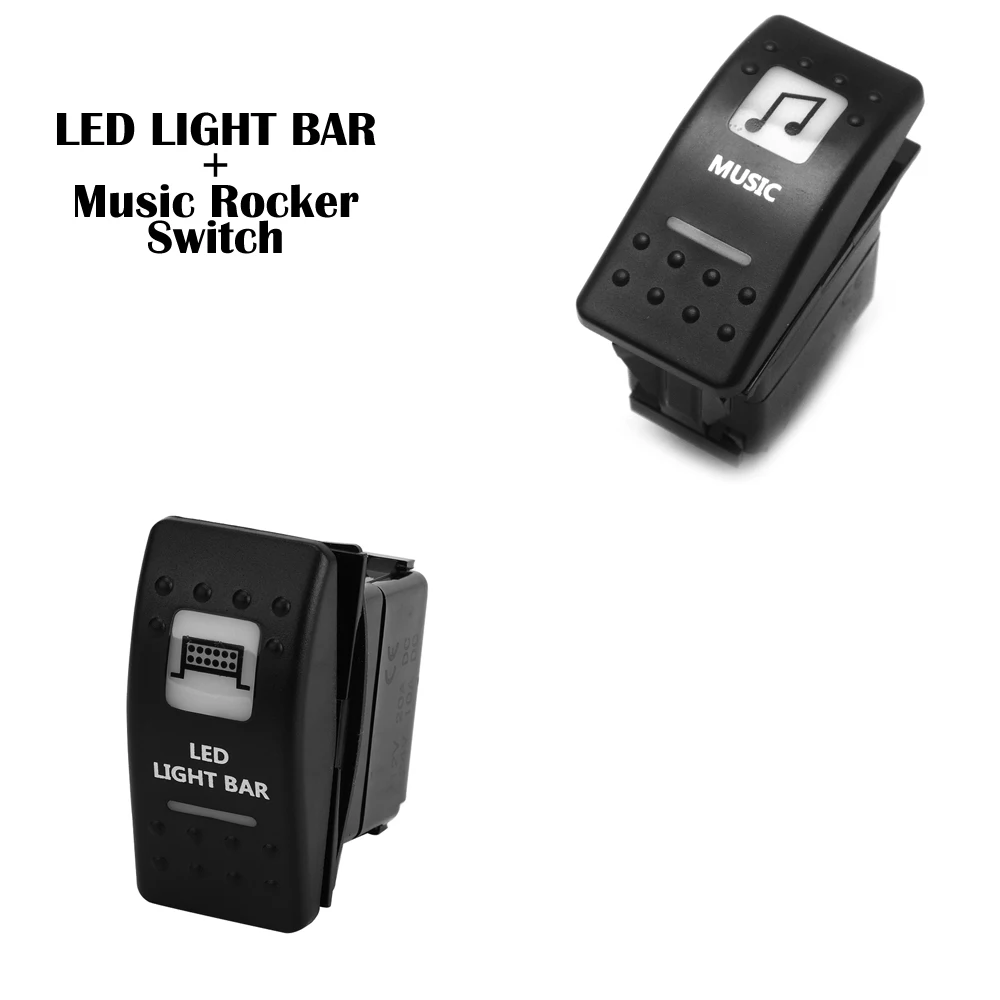 

1 Set LED Light Bar and Music Rocker Switch Illuminated For Polaris Ranger 900 RZR RZR4 1000 900 For Can Am Maverick Commander
