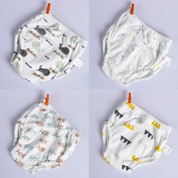 

1 PCS Baby Cloth Diaper Reusable Washable Adjustable Soft Pocket Nappy Cover Cartoon Colors Random 6-17KG