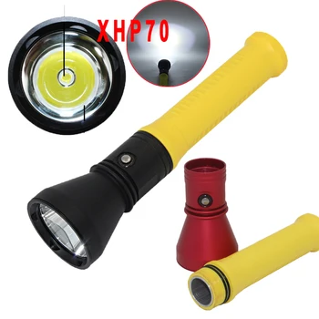 

LED Diving Flashlight Torch XHP70 LED Waterproof Lantern lamp Underwater 100M Tactical scuba dive torch powered by 26650 battey