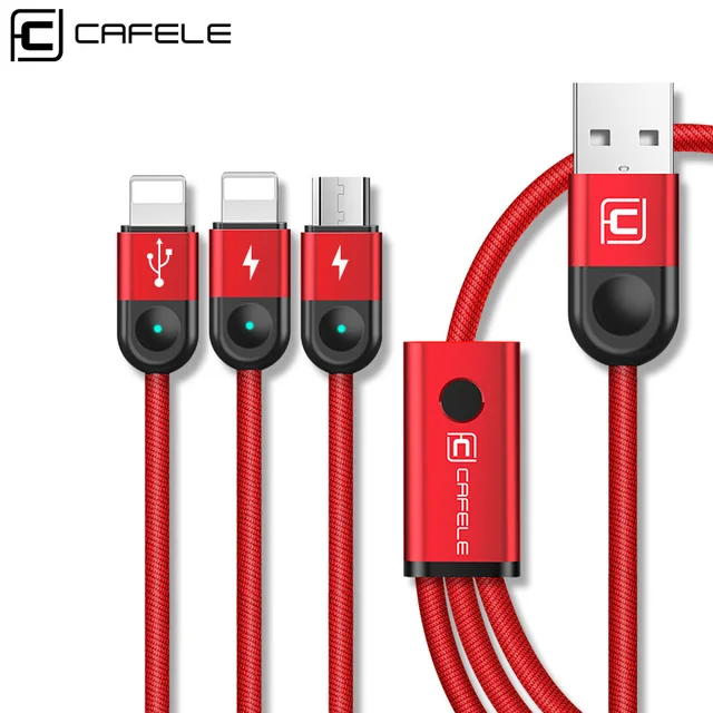 Cafele Multi Led Lighting Usb Cable For Iphone Micro C 3 Cafele Multi Led Lighting Usb Cable For Iphone Micro C 3 In 1 Braided