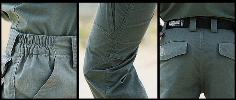 Новые тактические мужские камуфляжные водонепроницаемые военные брюки-карго, повседневные эластичные мужские брюки с несколькими карманами