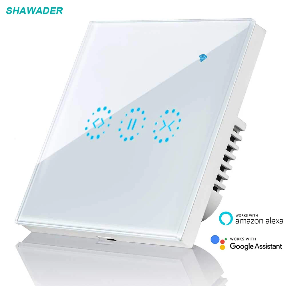 Smart Shutter 2,4 ГГц шторка с WIFI переключатель сенсорный управление настенный выключатель работает с Alexa/Google дома для шторы привод ролика двери
