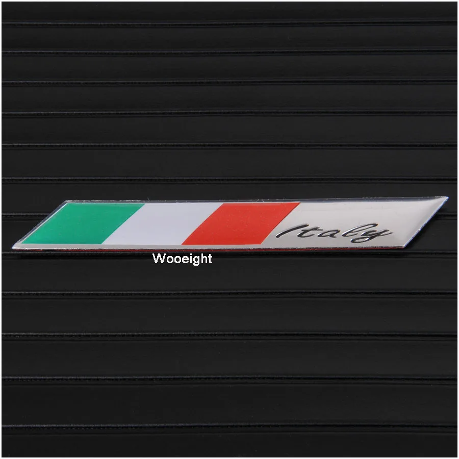 1Pc 3D Aluminum Italy Emblem Badge Flag Car Stickers Fender Trunk Decoration For Audi BMW VW Alfa Romeo FIAT Honda Benz (8)