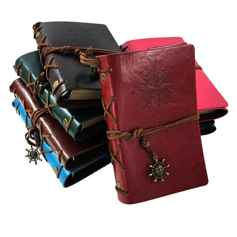A5 Vintage Leather Cover Journal Travel Kraft Paper Travelers Notebook Diary Hot