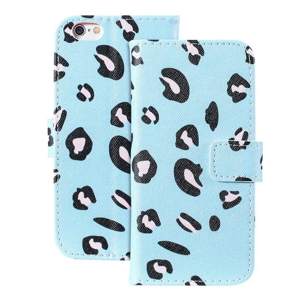 Синий KISSCASE модный леопардовый чехол для телефона iPhone XS Max XR X чехол для iPhone 6 6s 7 8 plus роскошный флип-Бумажник кожаный чехол - Цвет: Синий