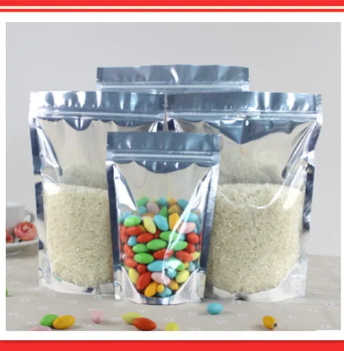 21cm*35cm+5CM,100pcs zip lock Seal aluminum foil bag,packing bags free