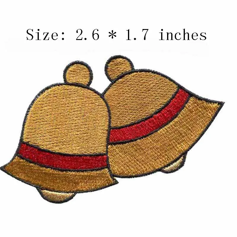 

Christmas bells 2.6"wide embroidery patch for basket/fieltro/3d patch