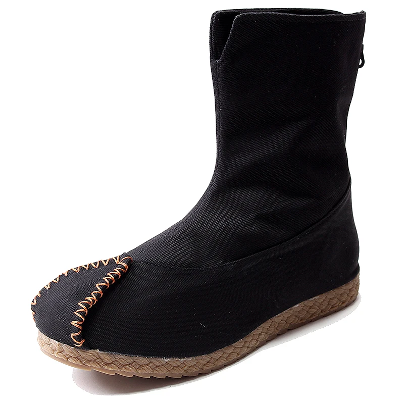 

Chinese Style Men's Boots Retro Official Boots Plus Velvet Meditation Shoes National Boots In The Boots