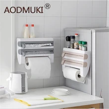 Hanging Holder Plastic Refrigerator Cling Film Cutting Storage Rack Wrap Cutter Wall Sauce Bottle Kitchen Organizer Towel