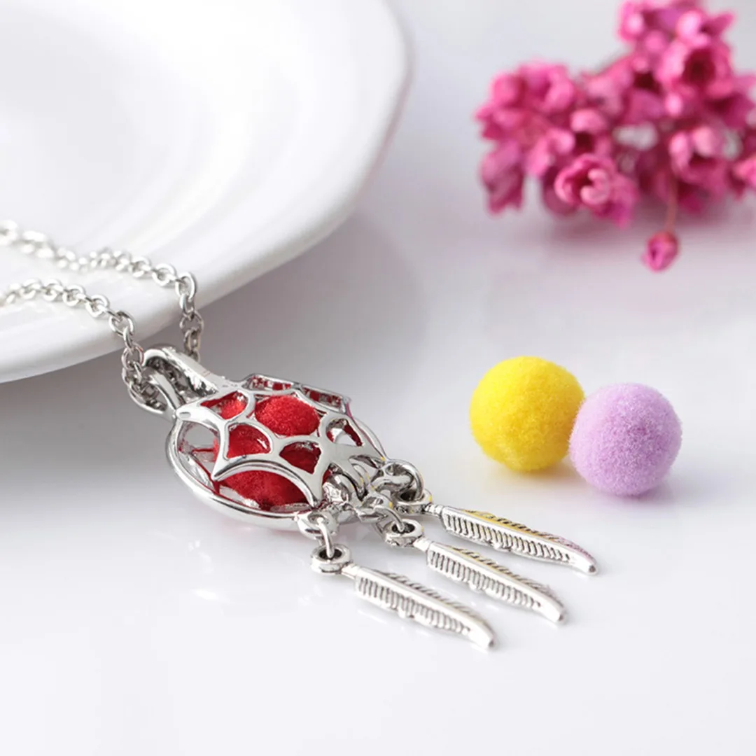 Women Fashion Charm Statement Chain Necklace Dream Catcher Cage Locket Aromatherapy Ball Pendant Necklace Shellhard Jewelry