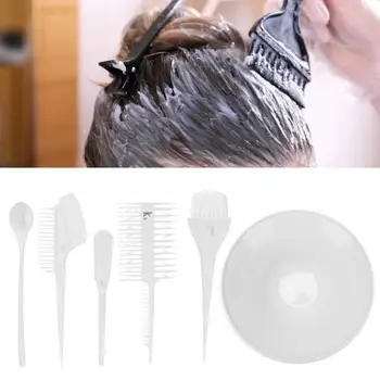 

6pcs Professional Hair Dyeing Tool Highlights Comb Brush Dyestuff Mixing Bowl Set