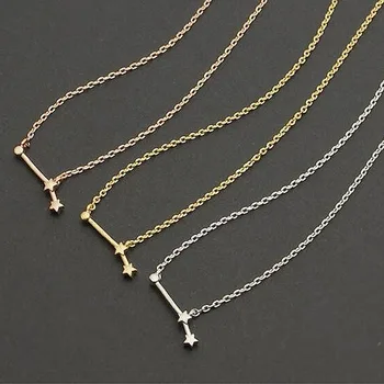 

Wholesale 10Pcs 2016 New Aries Zodiac Sign Star Astrology Pendant Constellation Women Charm Necklaces Simple Science Jewelry