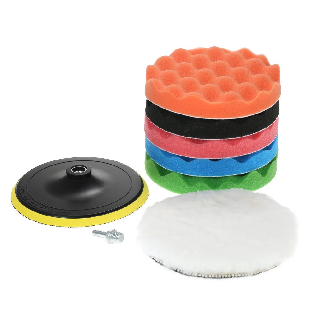7PCS Brand New Car Polishing Pads Waxing Buffing Pad Sponge Kit Set