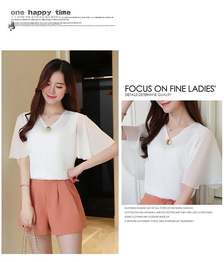 New Womens Tops And Blouses Summer 2018 Fashion Chiffon Blouse Women Shirts Plus Size Butterfly Sleeve Blusas Femininas Verano (2)