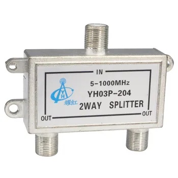 

2 Way 204 distributor signal splitter Connector CATV Coaxial Cable Splitter 1 In 2 Out f-type connector Cable TV signal splitter
