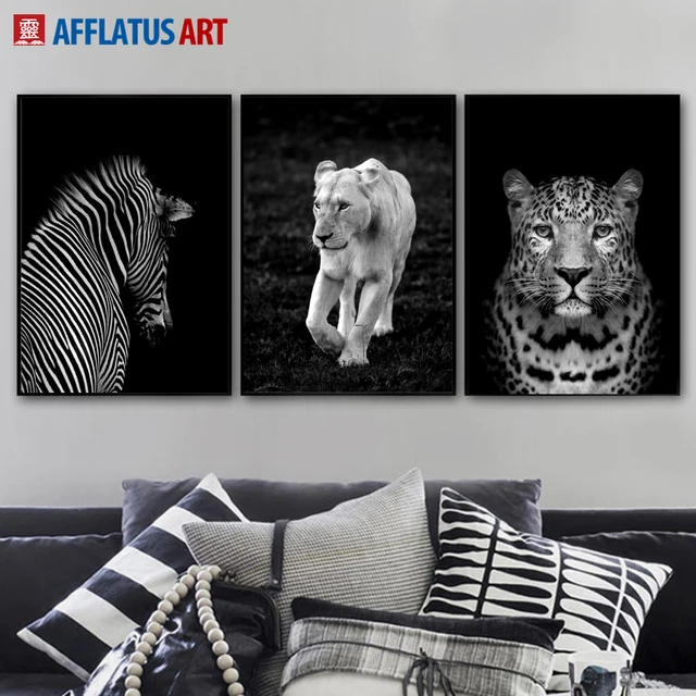 Black White Lion Leopard Zebra Wall Art Canvas Painting Nordic Black White Lion Leopard Zebra Wall Art Canvas Painting Nordic Posters And Prints Animals Pictures For Living Room Decor
