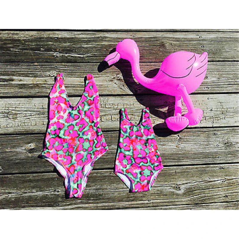 2017 одежда для мамы и дочки одинаковый купальник всей семьи купальный костюм