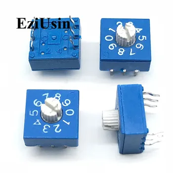 

0-9 10 Rotary Coding Knob Switch DIP 6pins 8421C 3mm Shank 3:3 PCB Switching 6p 0-F 16
