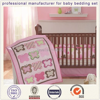 

Machine Quilting Star Girls 4pc Crib/Cot Bedding Set for Baby/Learning Quilt/Comforter Set