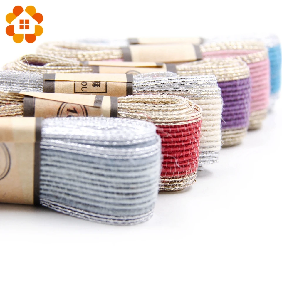 

2M/Lot Colorful Natural Jute Burlap Rolls Ribbon Rustic Vintage For Home Garden Wedding Decoration DIY Ornament Burlap Supplies