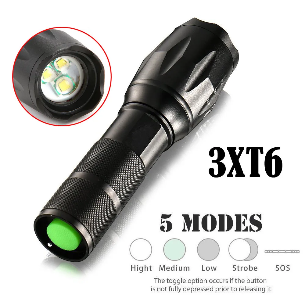 Bicycle Accessories Bike Flashlight Headlamp 15000LM 3T6 LED Zoomable