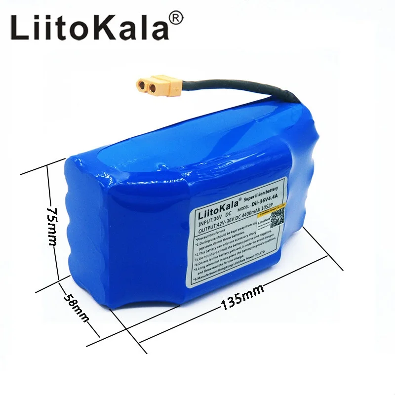 

36V rechargeable li-ion battery pack 4400mah 4.4AH lithium ion cell for electric self balance scooter hoverboard unicycle